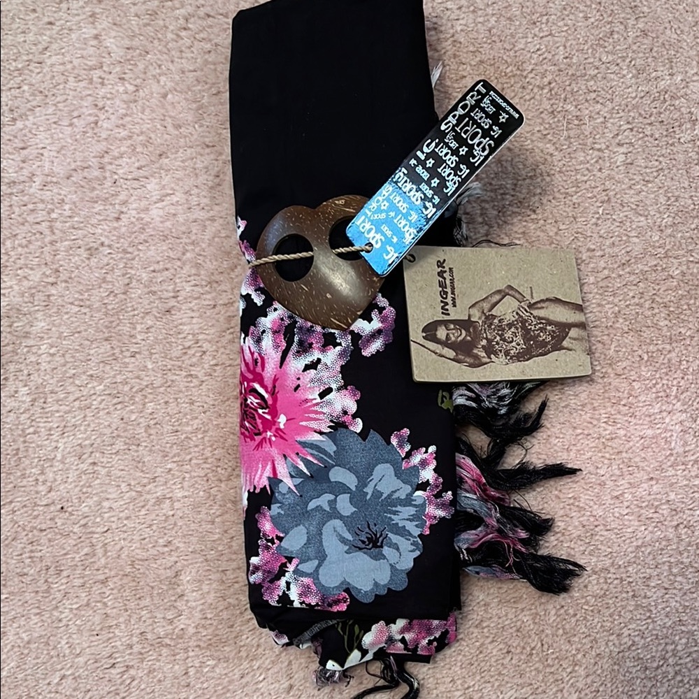 Floral Black and Pink Coverup